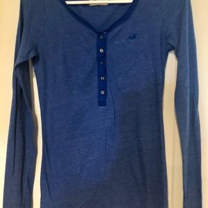 Hollister blue Henley, Size S